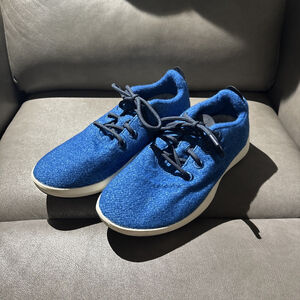 EUC MEN’S ALLBIRDS WOOL RUNNERS SHOES SNEAKERS SIZE 10 US 43 EU BLUE LACE UP
